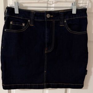 Dickies Y2K inspired Juniors Denim Carpenter Mini Skirt Dark Wash Stretch Size 9